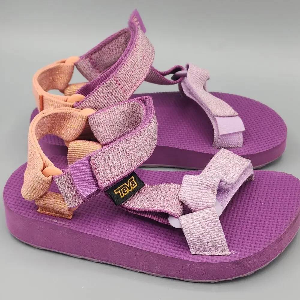 Teva Kids Original Universal Metallic Sandals Pink Purple 1131611C Size 9 US